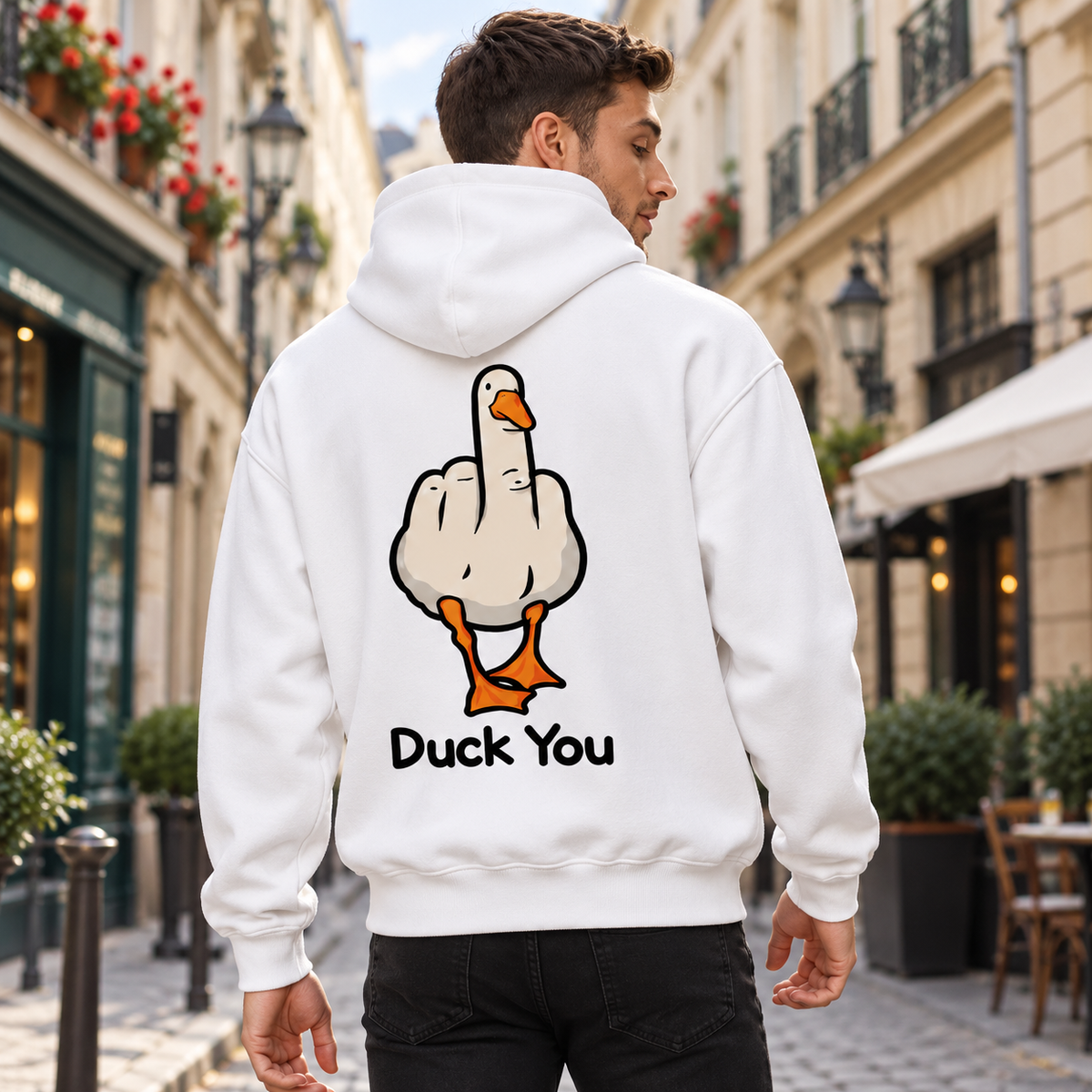 Duck You Funny Graphic Sweatshirt – Unisex Crewneck Pullover, Long Sleeve Casual Top, Sarcastic Duck Gift