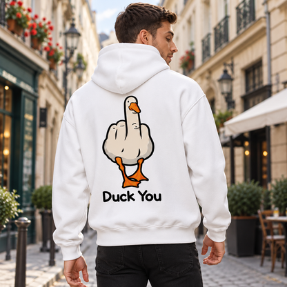 Duck You Funny Graphic Sweatshirt – Unisex Crewneck Pullover, Long Sleeve Casual Top, Sarcastic Duck Gift