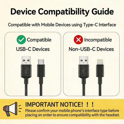 Retro Phone Handset for iPhone & Android | Vintage Type-C Wired Phone Receiver with Mic & Volume Control