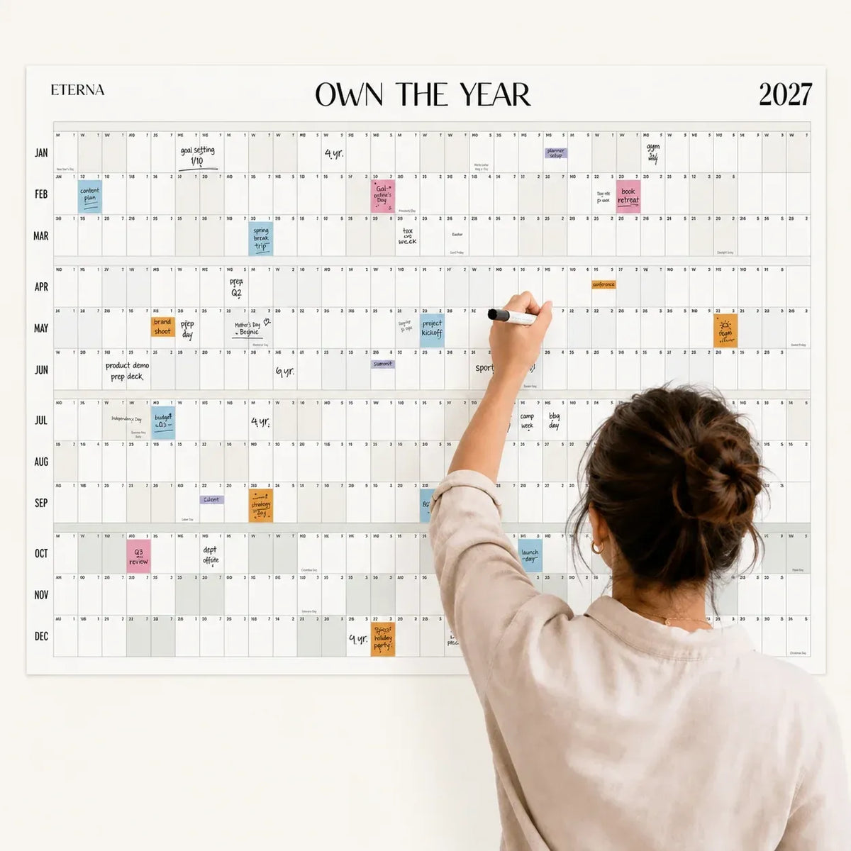📅Own the Year 2027 GIANT Wall Calendar - Flexible Dry-Erase Material ✍️Design Your Amazing Year!🏃