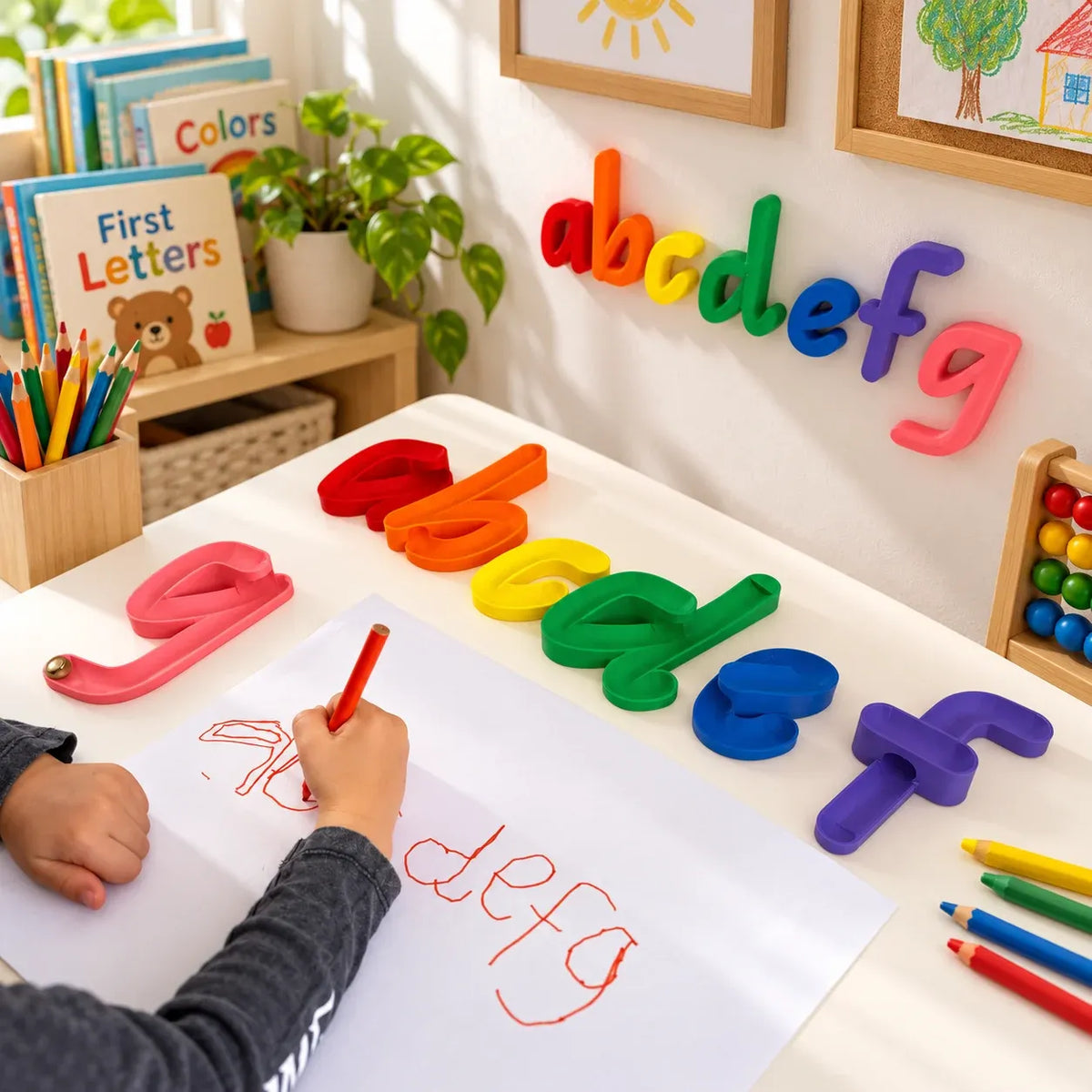 🌈 Rolling Alphabet Tracing Set – Colorful Hands-On Letter Learning Toy for Kids