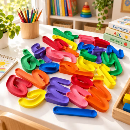 🌈 Rolling Alphabet Tracing Set – Colorful Hands-On Letter Learning Toy for Kids