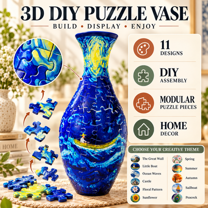 🔥Last Day 50% OFF-✨3D DIY Puzzle Vase – 11 Creative Designs, Decorative Flower Vase & Craft Gift