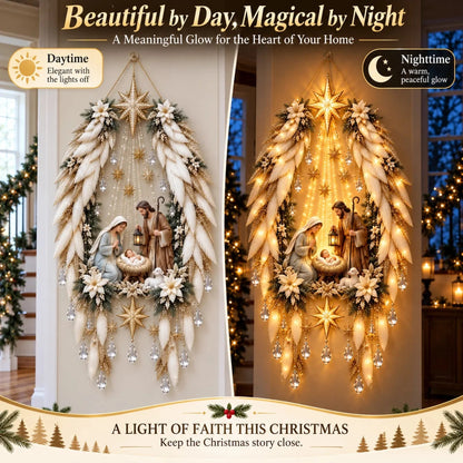 ✨Hot sales✝️ 3D Heavenly Angel Wings Nativity Light✨ – Lighted Christmas Wall Decor ✈️