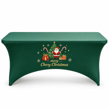 Christmas Stretch Fitted Table Cover for Rectangular Tables