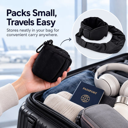 💤 No-Bob Flight Sleep Mask: Head Support & Arm Rest Sling