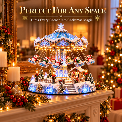 Penguin Winter Swing Carnival – Rotating Christmas decoration with lights