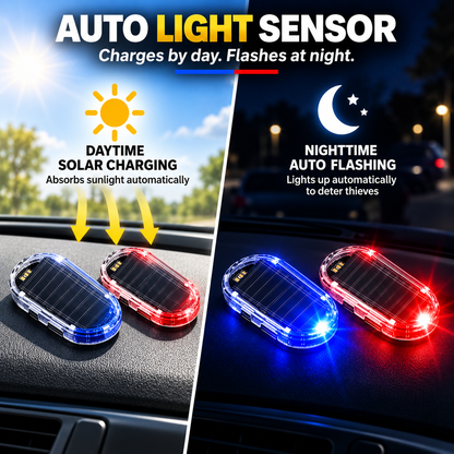 Hot sales🔥2-Pack Solar-Powered Simulated Car Alarm Lights