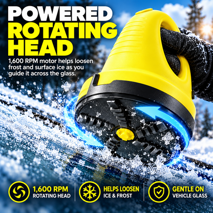 Cordless Electric Ice Scraper for Car Windshields – 1600 RPM Rotating Ice Remover, USB Rechargeable