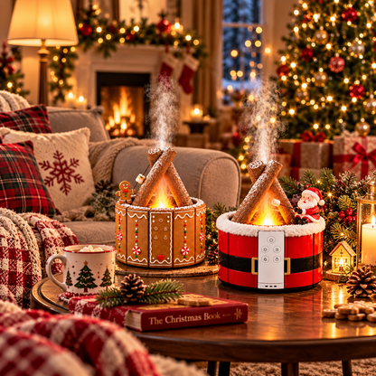 🔥Last Day 50% OFF –🎄 Christmas Campfire Aroma Diffuser – Cozy Flame-Style Glow, Festive Mist & Adorable Santa/Gingerbread Designs