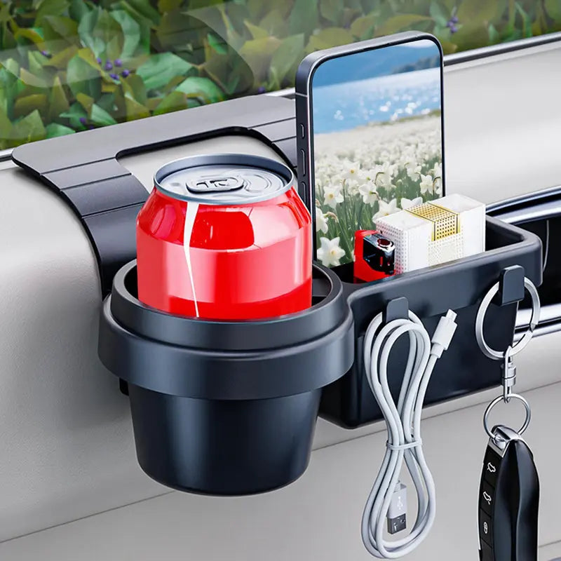 Car Door Cup Holder & Storage Organizer – No-Drill Window-Mount Pocket