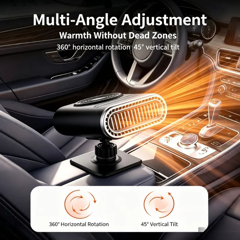 2-in-1 12V Portable Mini Car Heater for Defrosting and Defogging