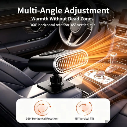 2-in-1 12V Portable Mini Car Heater for Defrosting and Defogging