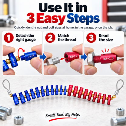 Hot sales🔥26-in-1 Detachable Nut & Bolt Thread Size Gauge – SAE & Metric