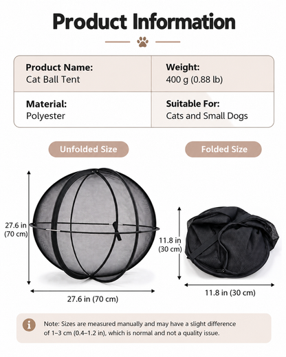 Portable Pop-Up Cat Playpen with Breathable Mesh and Foldable Design
