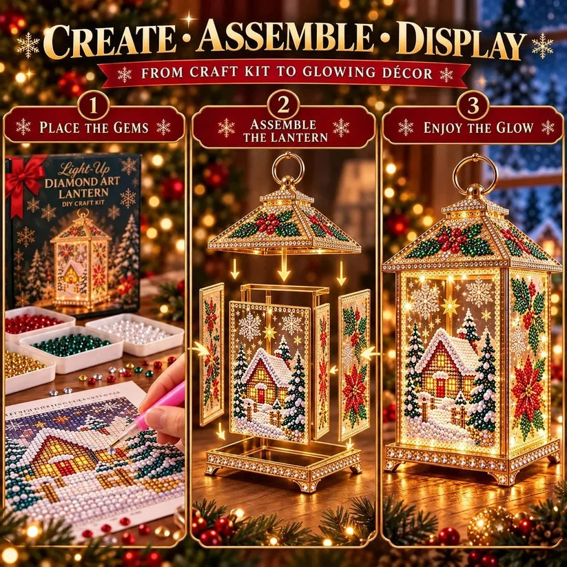 DIY Light-Up Diamond Art Lantern