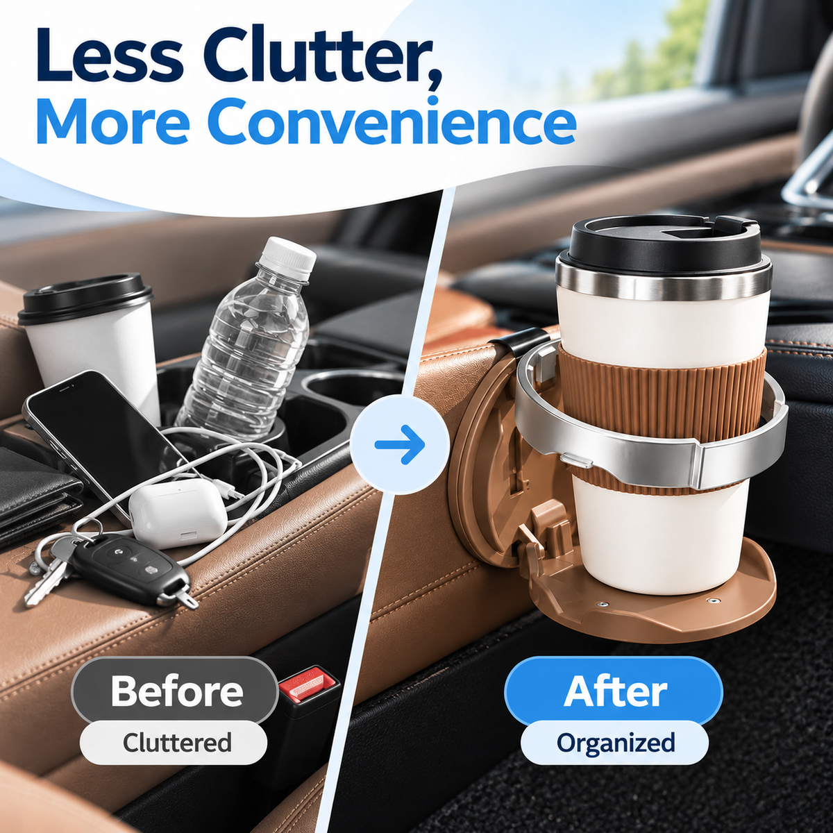 Hot sales🔥Universal Foldable Car Cup Holder with Hook