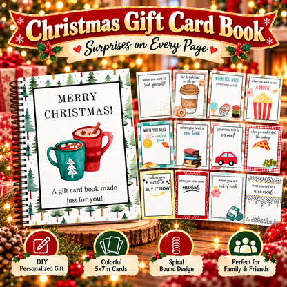 Christmas Gift Card Book – Spiral-Bound Personalized “Open When” Holiday Booklet for Gift Cards, Cash & Notes