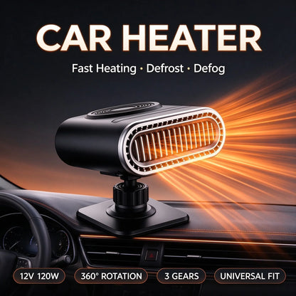 2-in-1 12V Portable Mini Car Heater for Defrosting and Defogging
