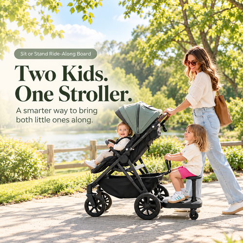 Stroller Riding Board with Seat – 2-in-1 Toddler Sit & Stand Platform
