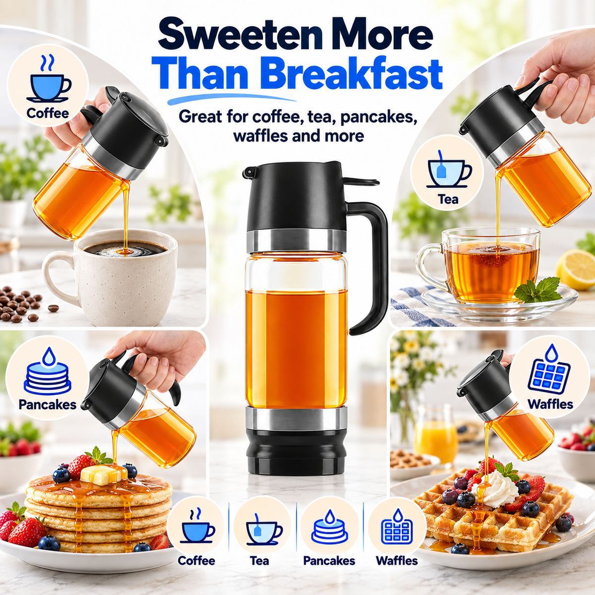 Hot sales🔥12 oz No-Drip Honey & Syrup Dispenser with Base