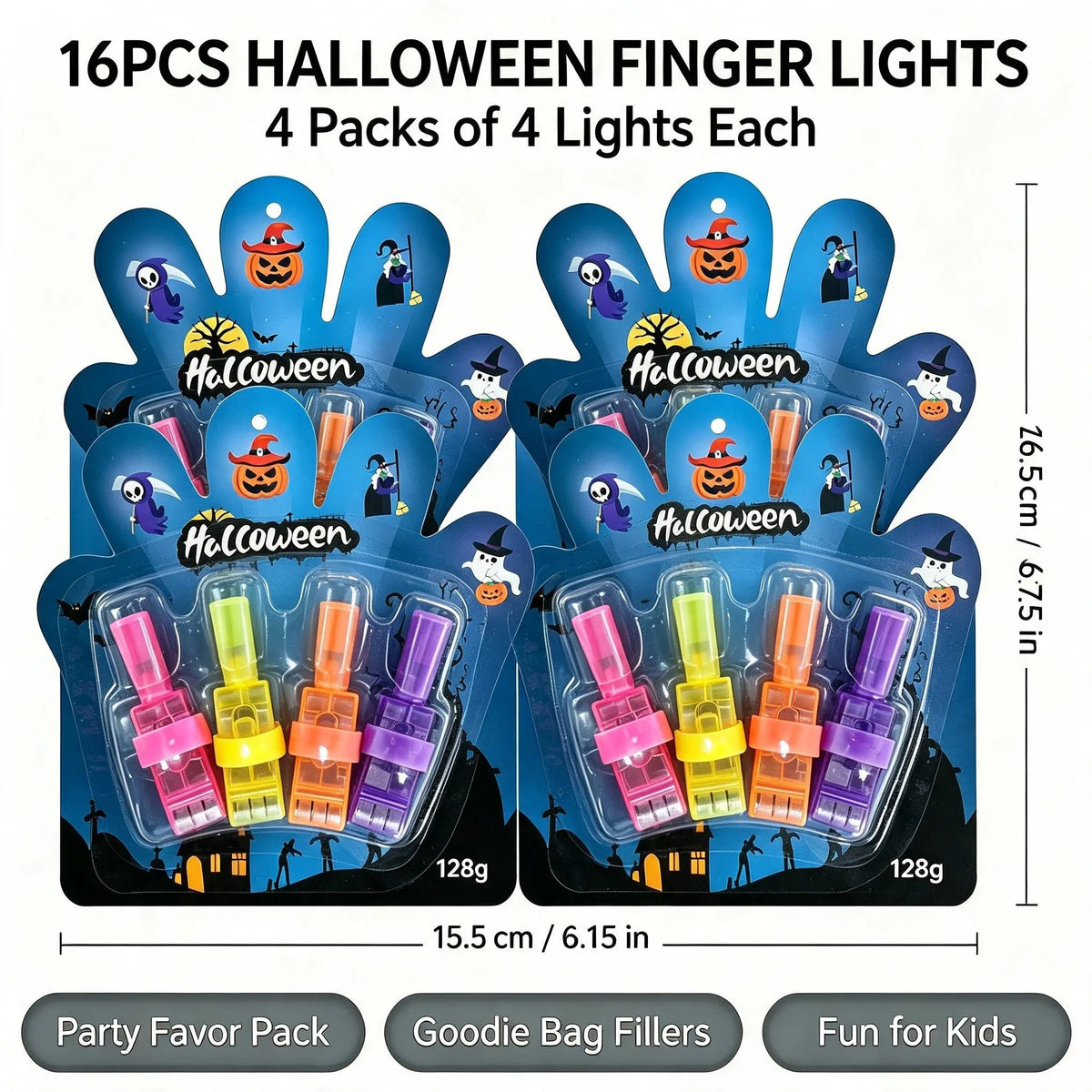 🎃 Halloween LED Projection Finger Lights – Multi-Color Light Up Finger Projectors