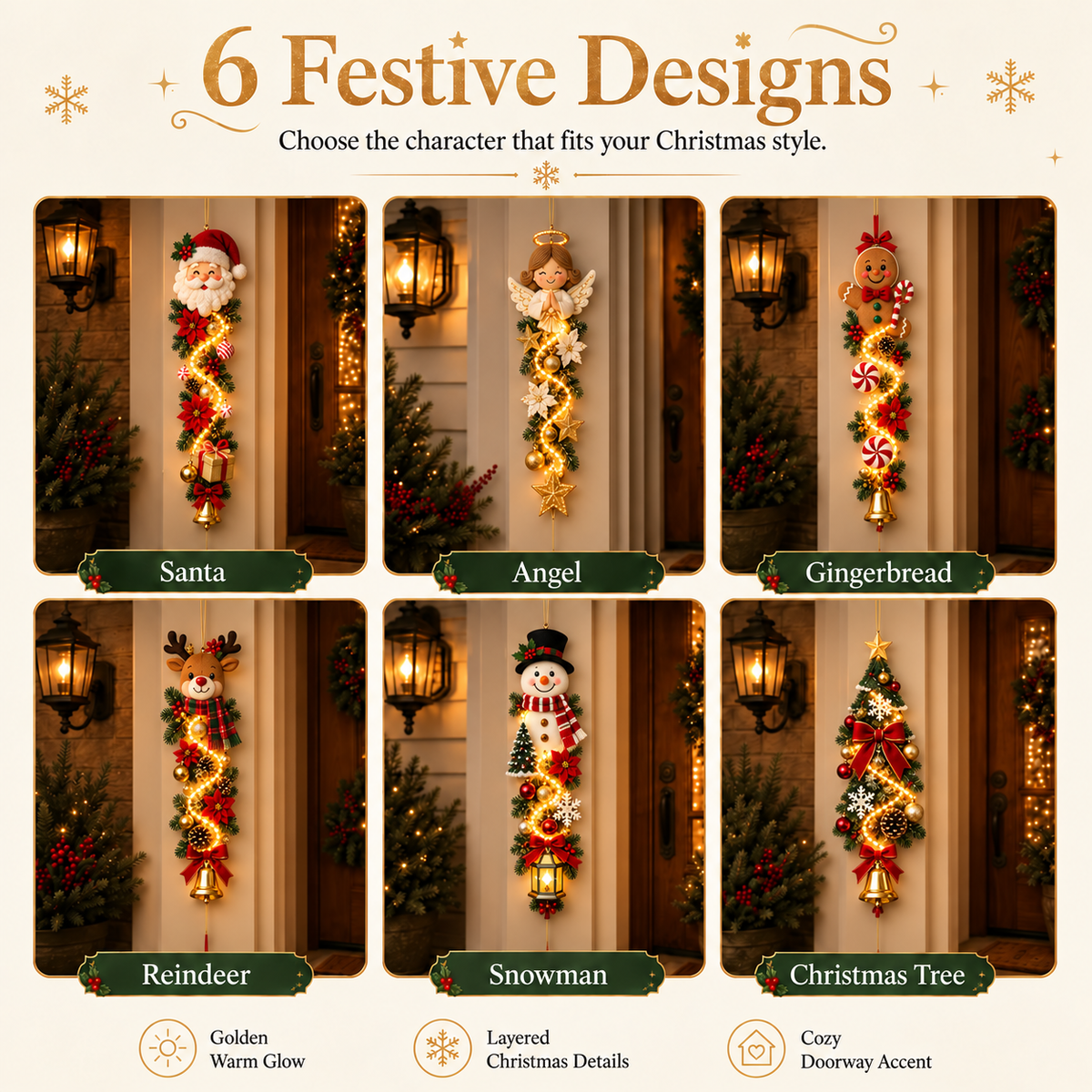 Hot sales🔥Glowing Christmas Door Hanger