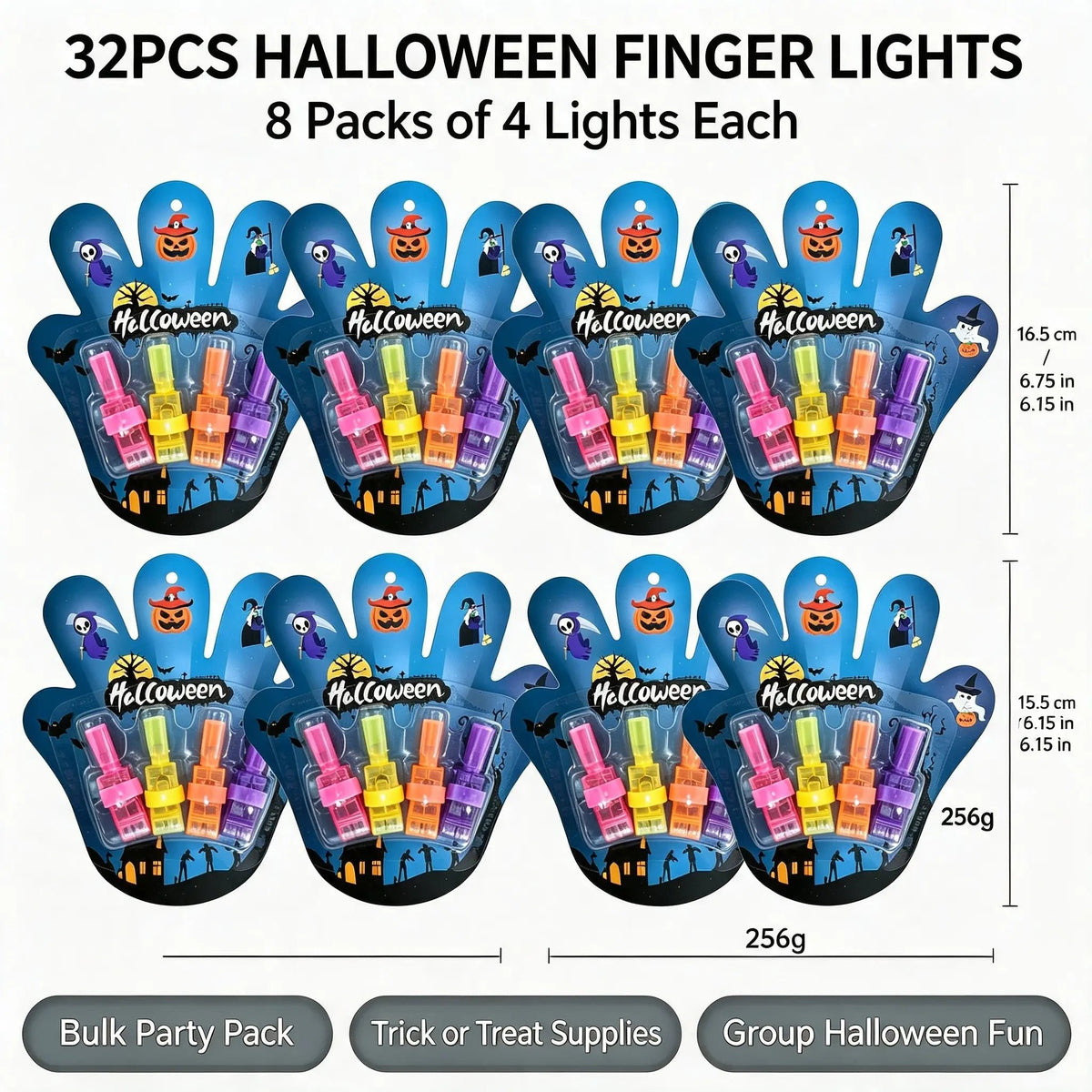 🎃 Halloween LED Projection Finger Lights – Multi-Color Light Up Finger Projectors