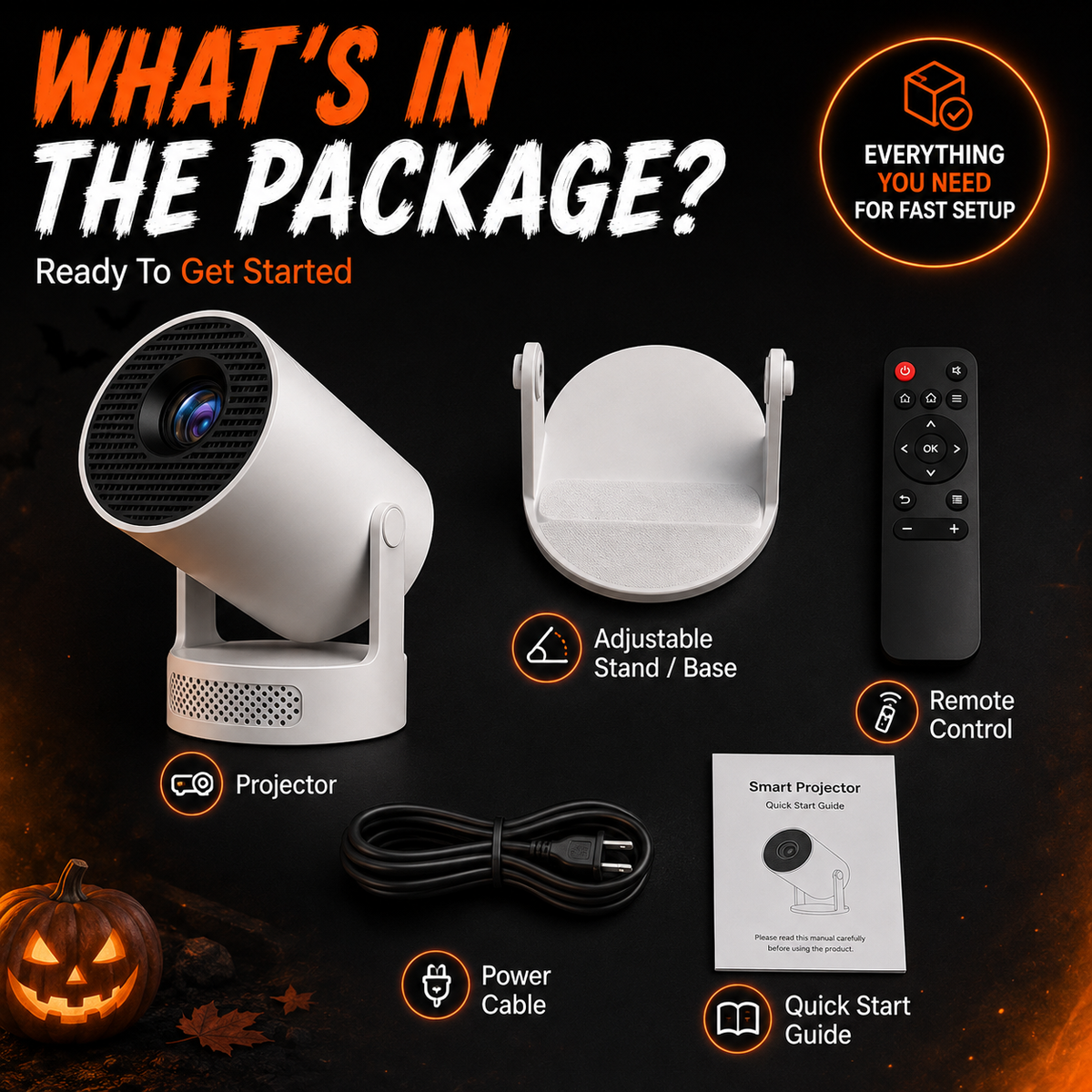 🧟Halloween Window Projector with Scary Videos & Screen