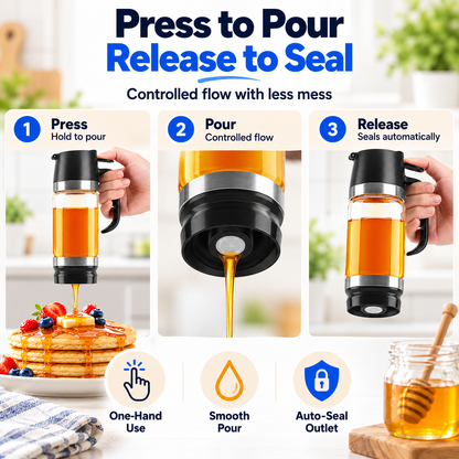 Hot sales🔥12 oz No-Drip Honey & Syrup Dispenser with Base