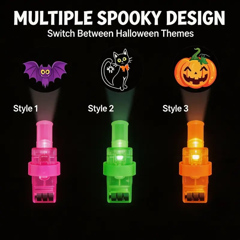 🎃 Halloween LED Projection Finger Lights – Multi-Color Light Up Finger Projectors