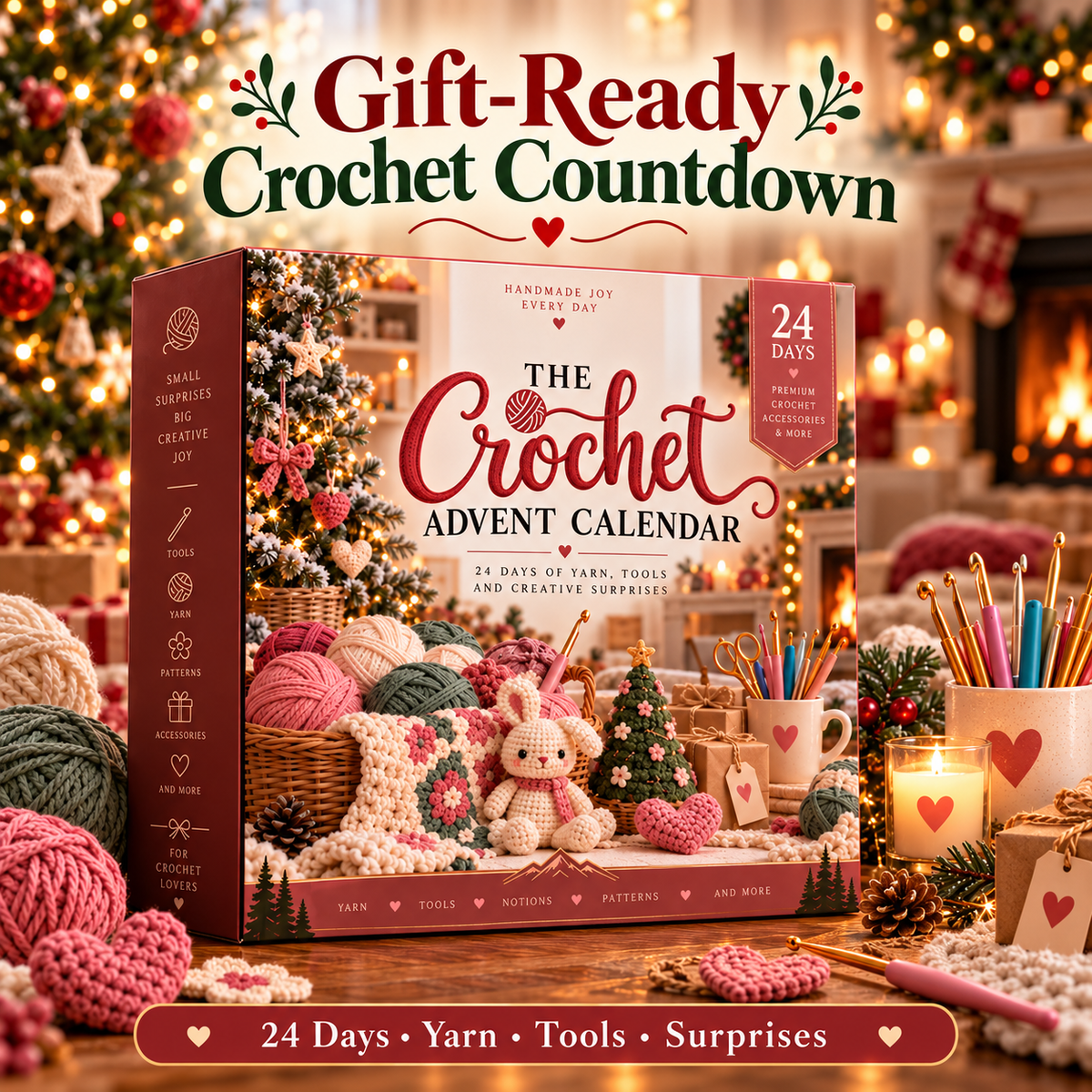 🧶💗The Crochet Advent Calendar24 DAYS • CROCHET-INSPIRED SURPRISES • CHRISTMAS COUNTDOWN