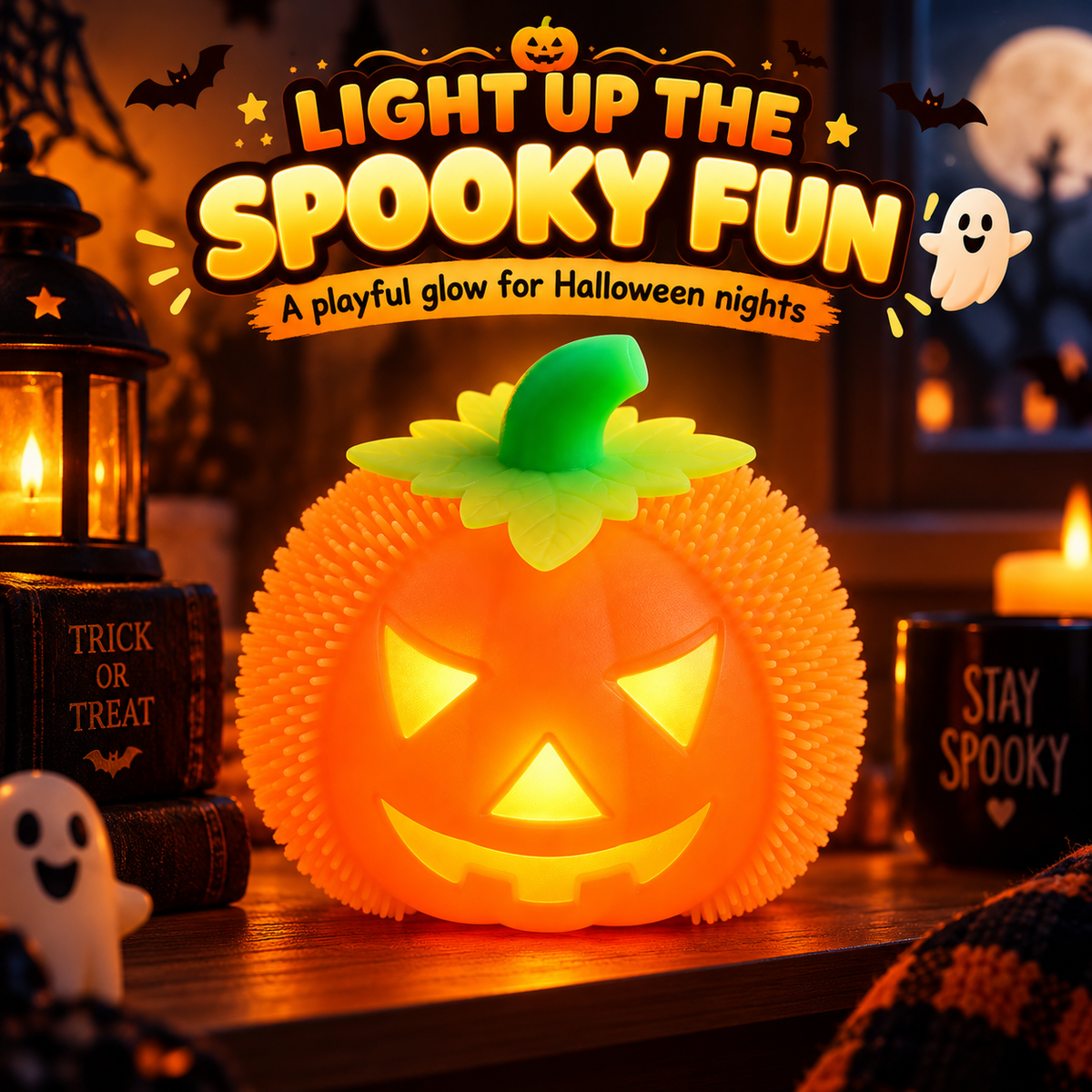 🎃 Squeeze the Pumpkin. Light Up the Fun! 🎃Soft • Squishy • Glowing • Made for Halloween Fun