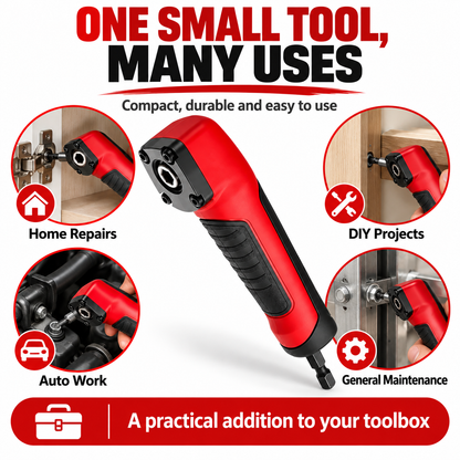 90° Right Angle Drill Adapter – Magnetic 1/4" Hex Attachment for Tight Spaces