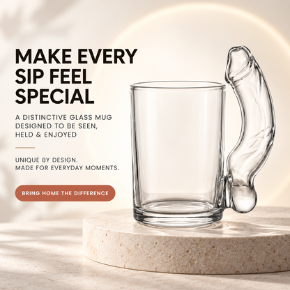 🥤 50% OFF Built-In Straw Glass Mug – The Handle Is Also the Straw