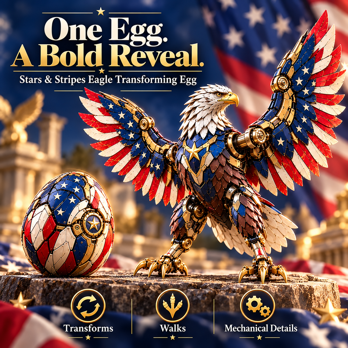 Stars & Stripes Eagle Transforming Egg