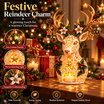 🦌 Starlit Reindeer Christmas Tealight Holder