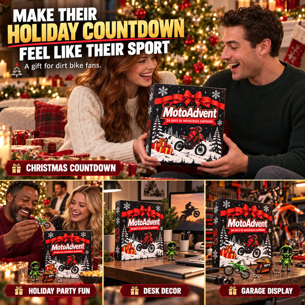 🔥Last Day 50% OFF-Motocross Lover Advent Calendar | 24 Days of Rider Themed Gifts, No Candy Fillers
