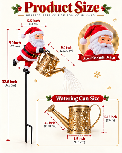 🎅 Santa Solar Watering Can Christmas Garden Light ✨ | Cascading Waterfall Outdoor Yard Decor 🎄