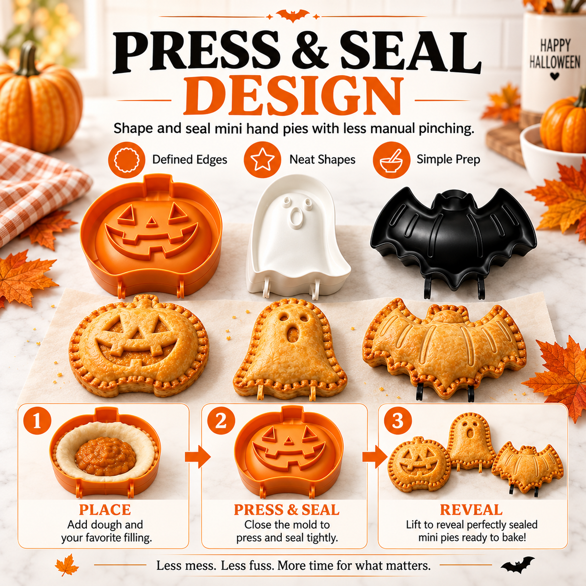 Hot sales🔥3-Pack Halloween Hand Pie Molds