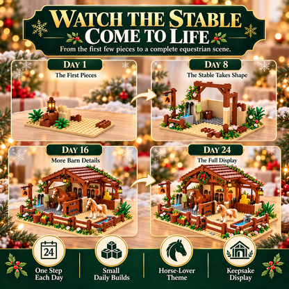 🐴🎄24-Day Horse Stable Advent Calendar – Build Your Own Equestrian Christmas Barn