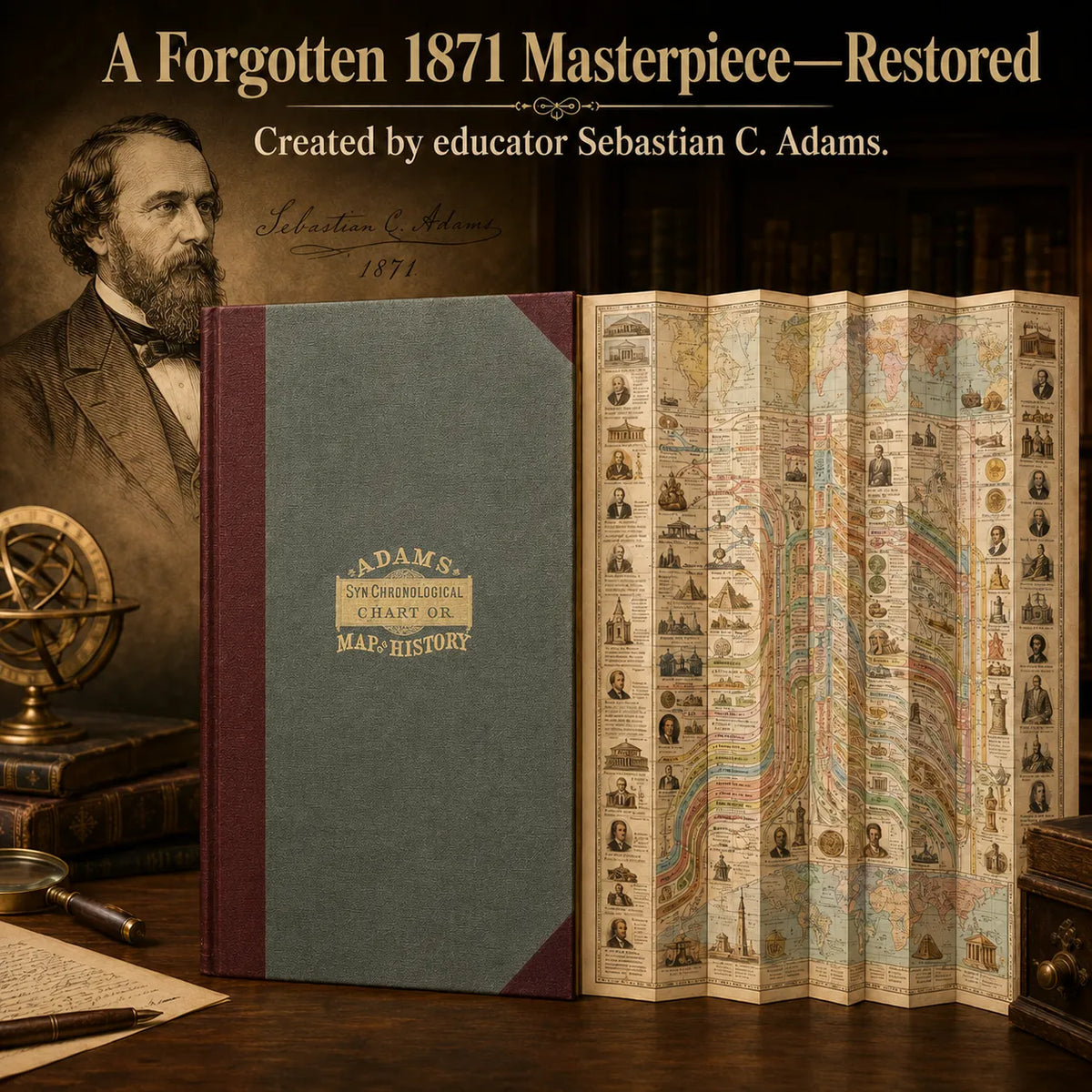 Adams’ History Timeline – Fold-Out Bible & World History Hardcover Chart