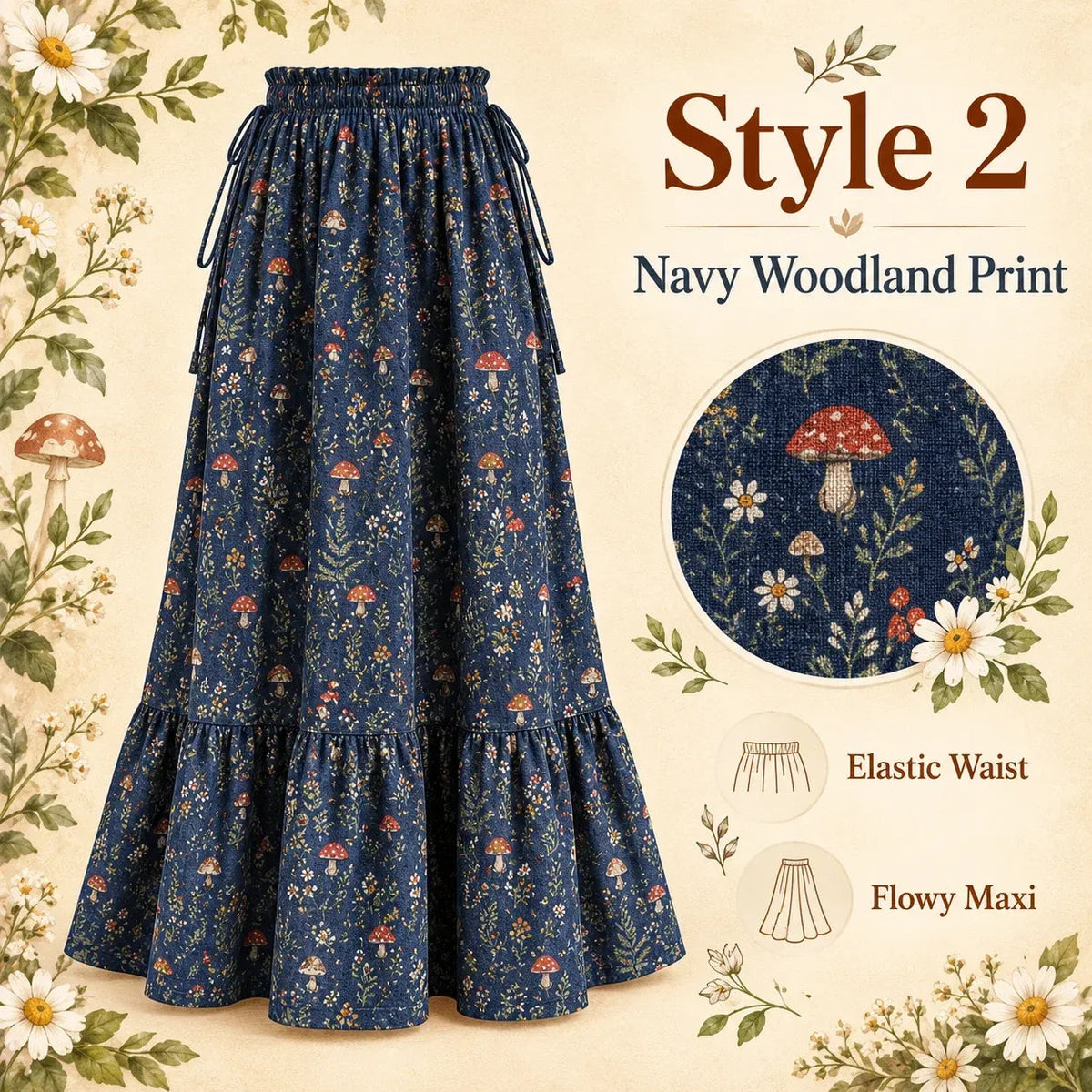 🌸 Boho Floral Maxi Skirt (One Size) – A Little Romance in Every Step