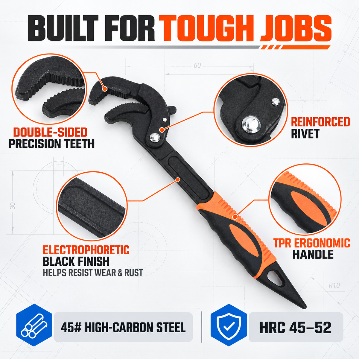 🛠️ 50% OFF Self-Locking Universal Wrench – Grip Tight, Turn with Confidence