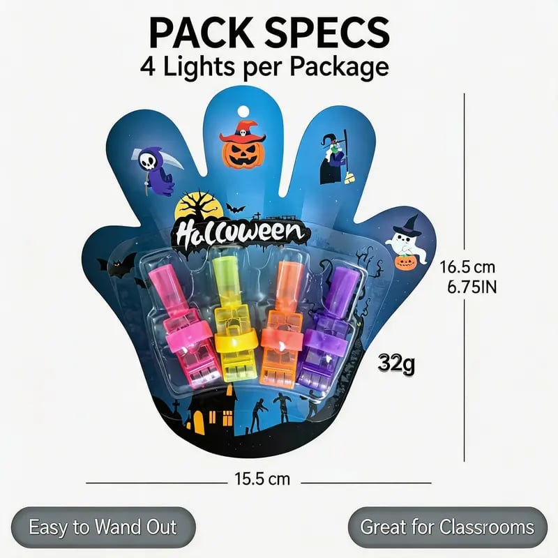 🎃 Halloween LED Projection Finger Lights – Multi-Color Light Up Finger Projectors