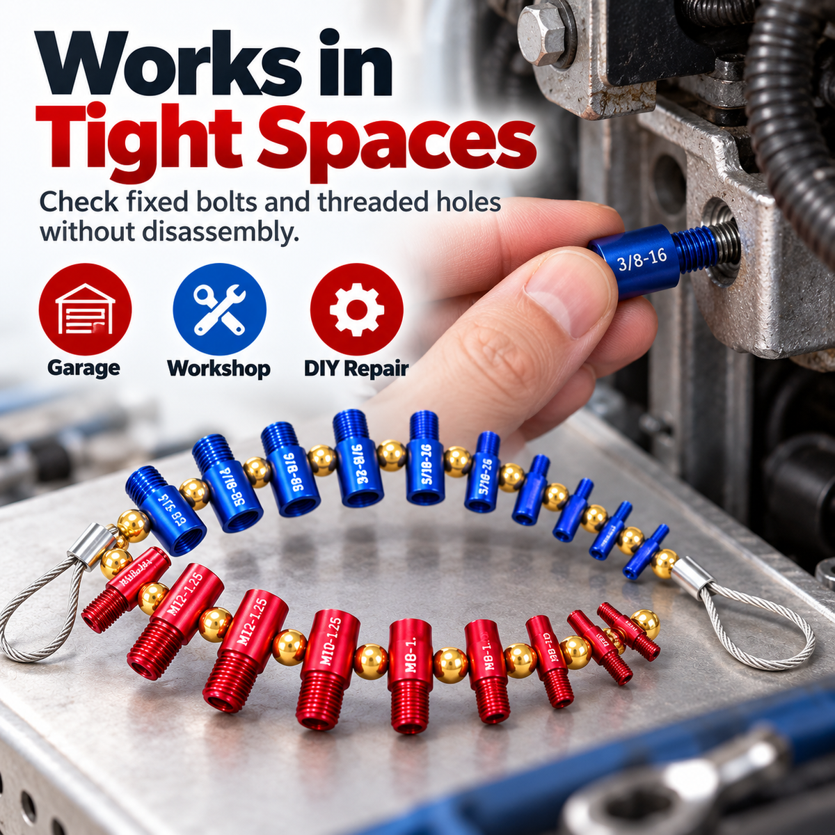 Hot sales🔥26-in-1 Detachable Nut & Bolt Thread Size Gauge – SAE & Metric