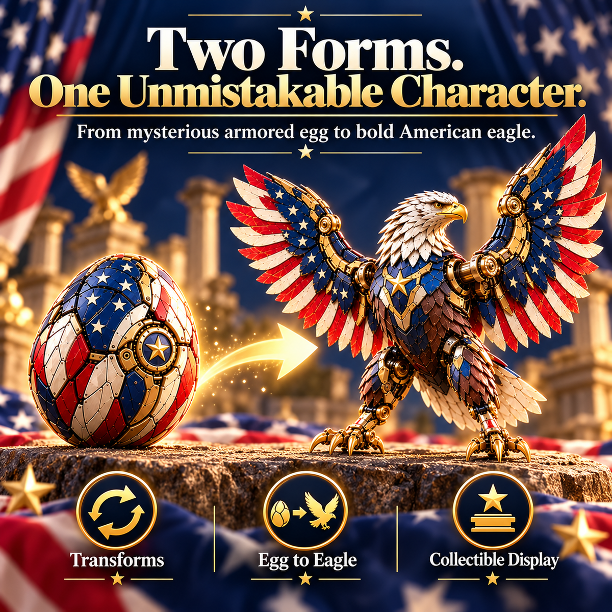 Stars & Stripes Eagle Transforming Egg
