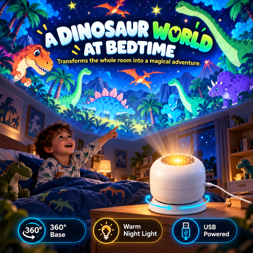 DinoGlow Dinosaur Room Projector – Immersive Dinosaur-Themed Kids' Bedroom Light