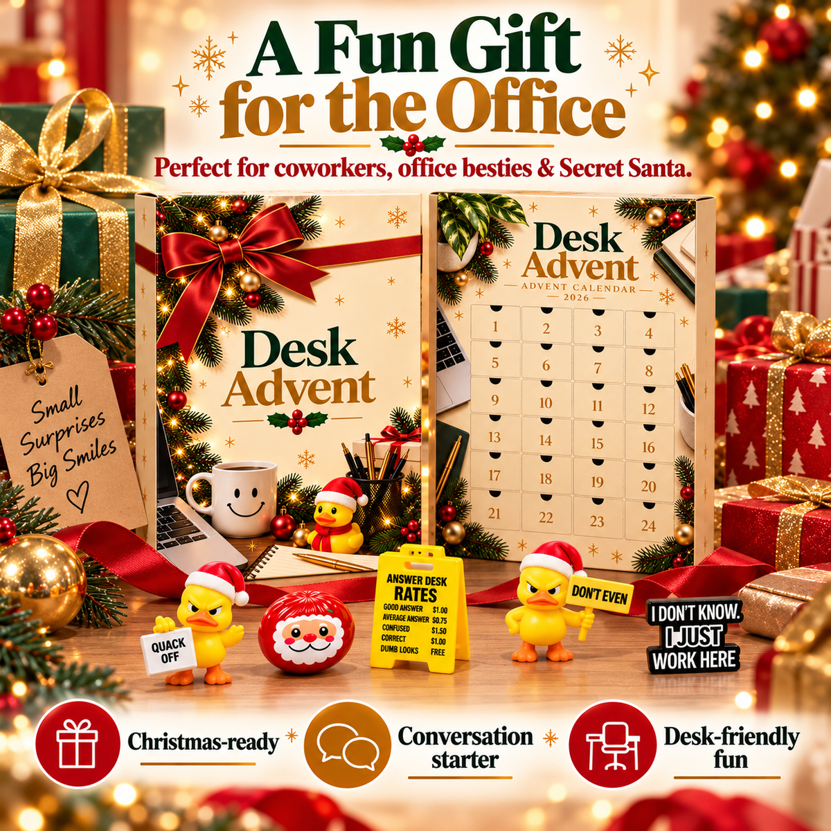 The Desk Advent Calendar 2026 – 24 Days of Funny Office Surprises, Mini Ducks & Desk Gifts
