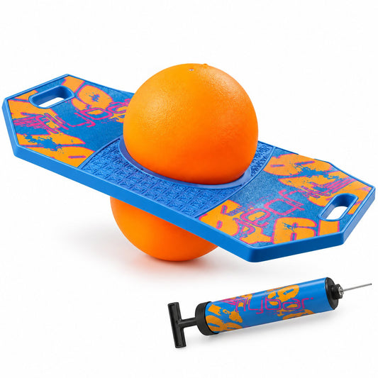 Flybar LED Pogo Trick Ball - Unisex Plastic Bouncing Ball, Light-Up Anti-Slip Balance Bounce Board, 160 lbs Capacity, Retro 90s Toy for Indoor & Outdoor Active Play